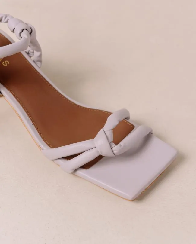 ALOHAS Heels Creative 8211 Purple Leather Sandals 8211 Women