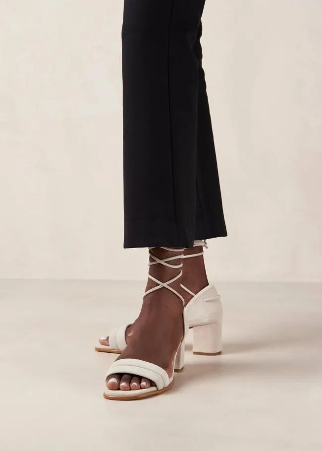 ALOHAS Heels Dakota 8211 White Suede Sandals 8211 Women