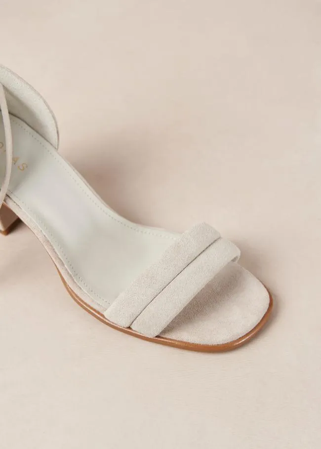 ALOHAS Heels Dakota 8211 White Suede Sandals 8211 Women