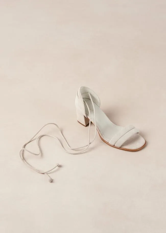 ALOHAS Heels Dakota 8211 White Suede Sandals 8211 Women