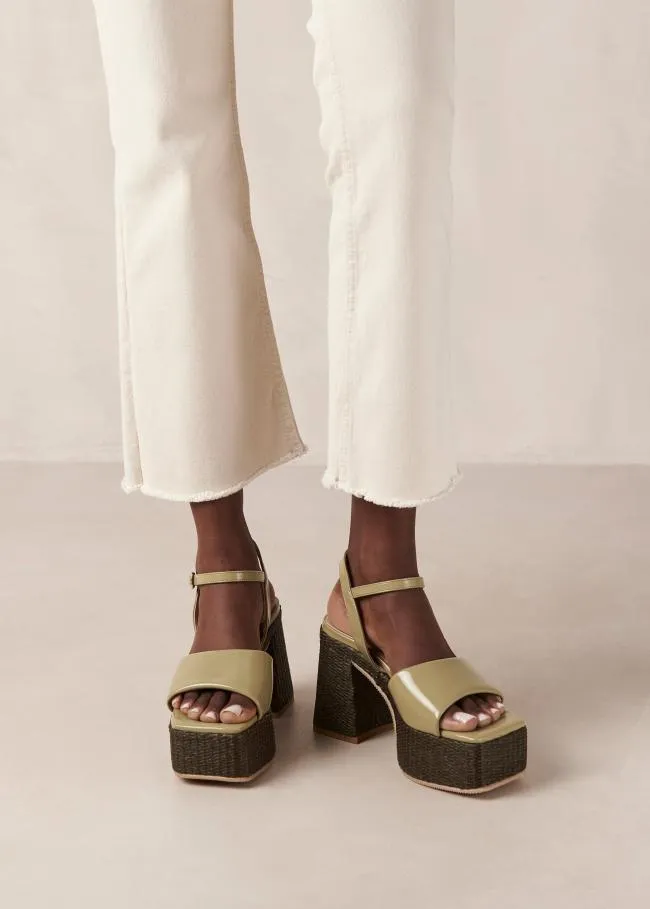 ALOHAS Heels Jazzy 8211 Green Vegan Sandals 8211 Women