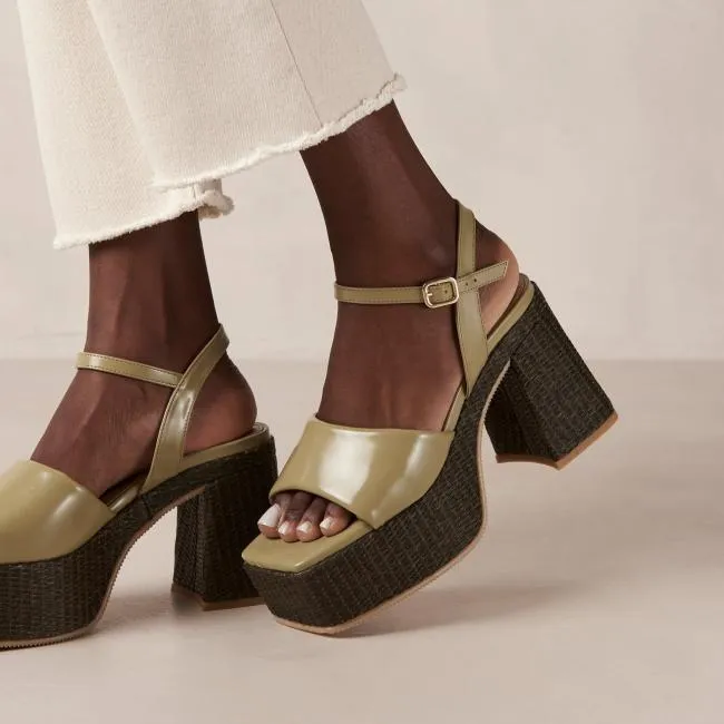 ALOHAS Heels Jazzy 8211 Green Vegan Sandals 8211 Women
