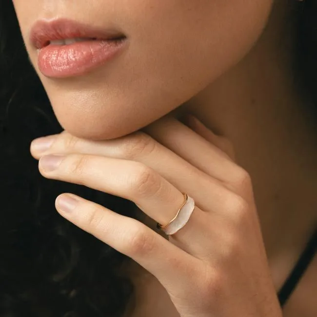 ALOHAS Jewelry Abeam 8211 White And Gold Ring 8211 Women
