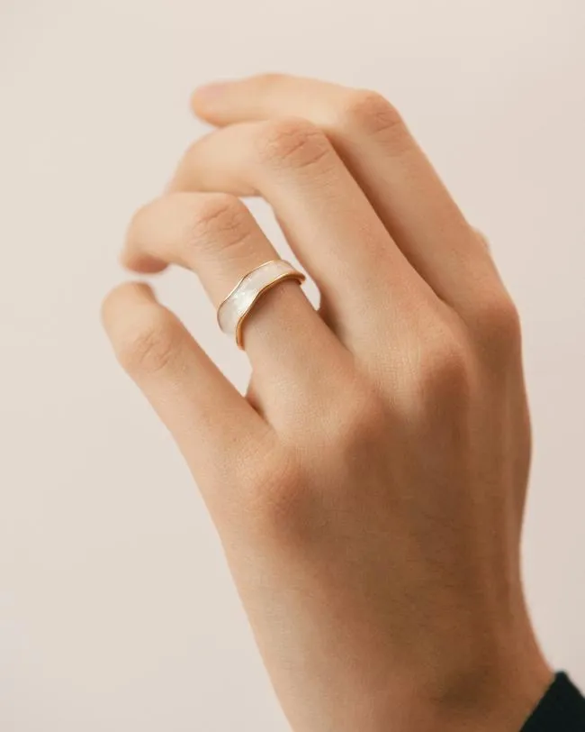 ALOHAS Jewelry Abeam 8211 White And Gold Ring 8211 Women