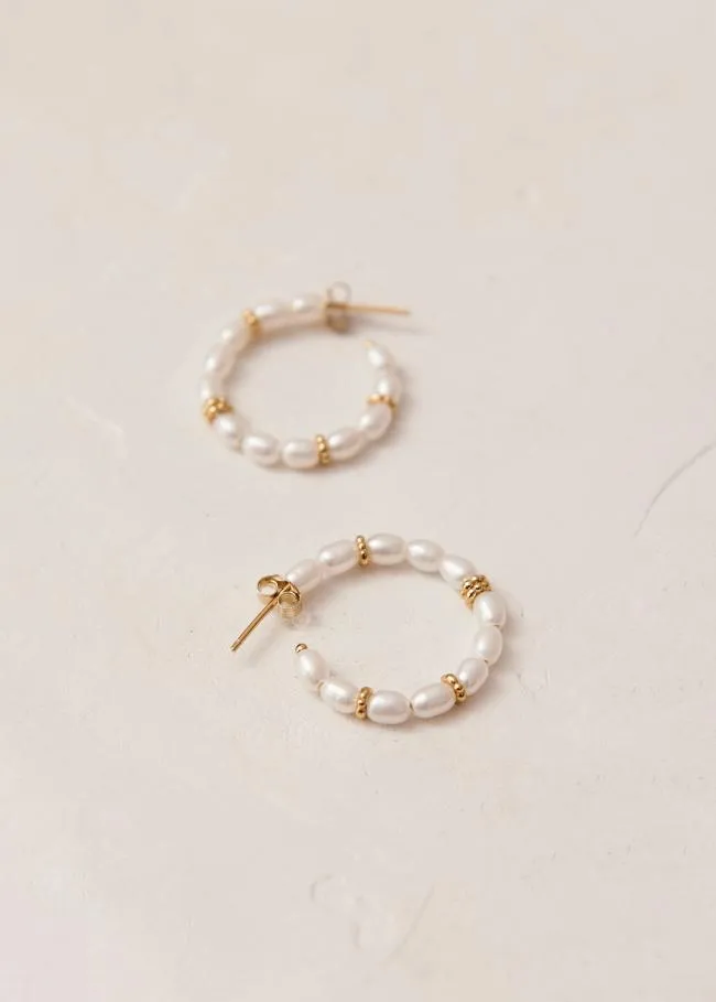 ALOHAS Jewelry Addie 8211 Pearl Hoop Earrings 8211 Women