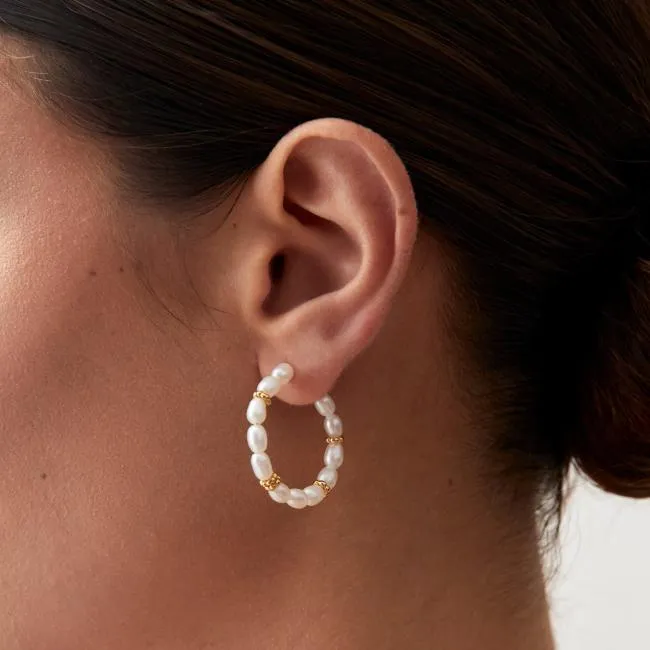 ALOHAS Jewelry Addie 8211 Pearl Hoop Earrings 8211 Women