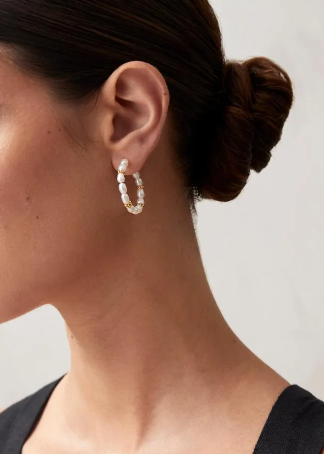 ALOHAS Jewelry Addie 8211 Pearl Hoop Earrings 8211 Women