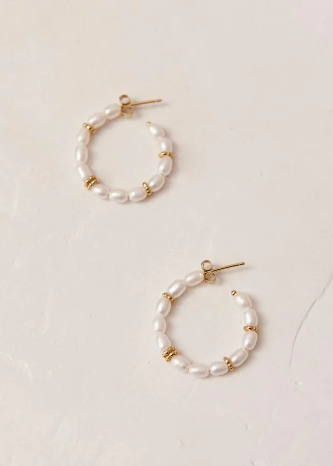 ALOHAS Jewelry Addie 8211 Pearl Hoop Earrings 8211 Women