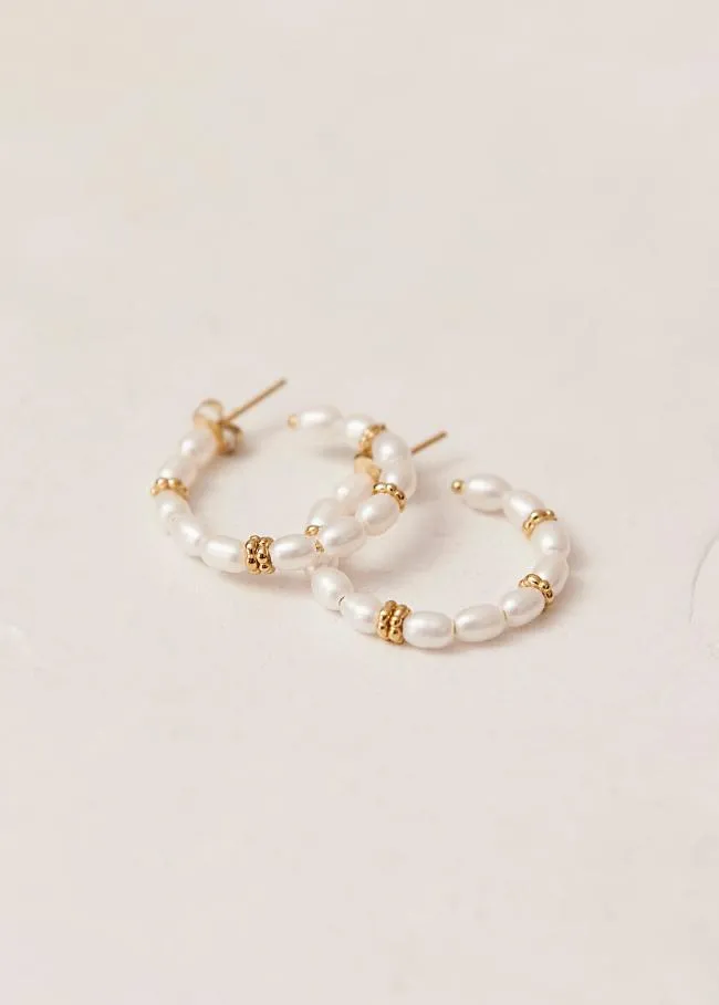 ALOHAS Jewelry Addie 8211 Pearl Hoop Earrings 8211 Women