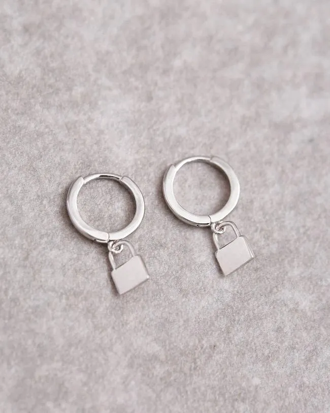 ALOHAS Jewelry Lock 8211 Silver Earrings 8211 Women
