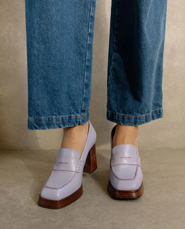 ALOHAS Loafers Busy 8211 Purple Leather Loafers 8211 Women