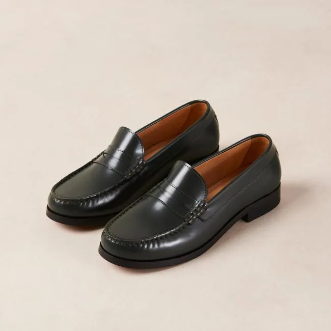 ALOHAS Loafers Rivet 8211 Green Leather Loafers 8211 Women