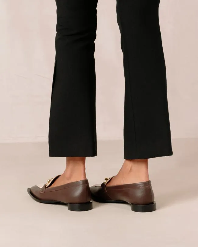 ALOHAS Loafers Spotlight 8211 Cream And Brown Leather Loafers 8211 Women