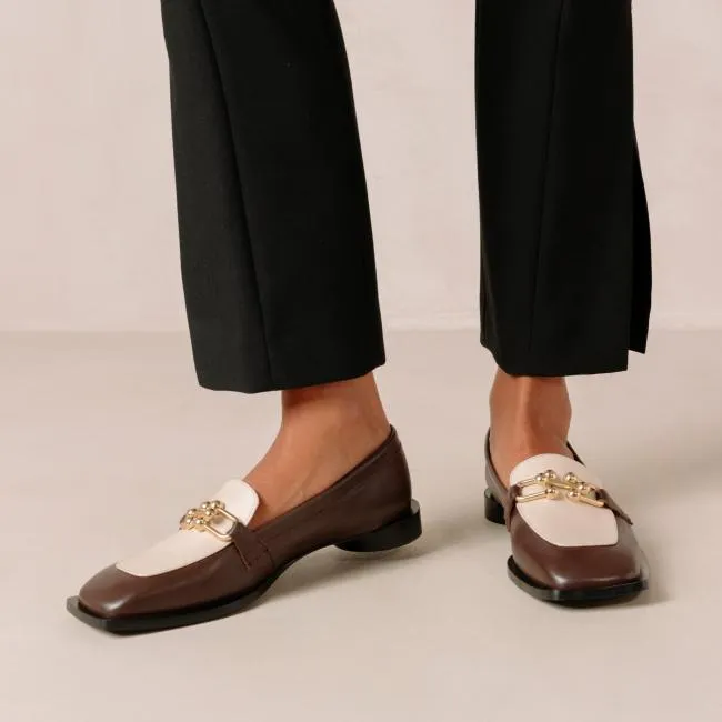 ALOHAS Loafers Spotlight 8211 Cream And Brown Leather Loafers 8211 Women