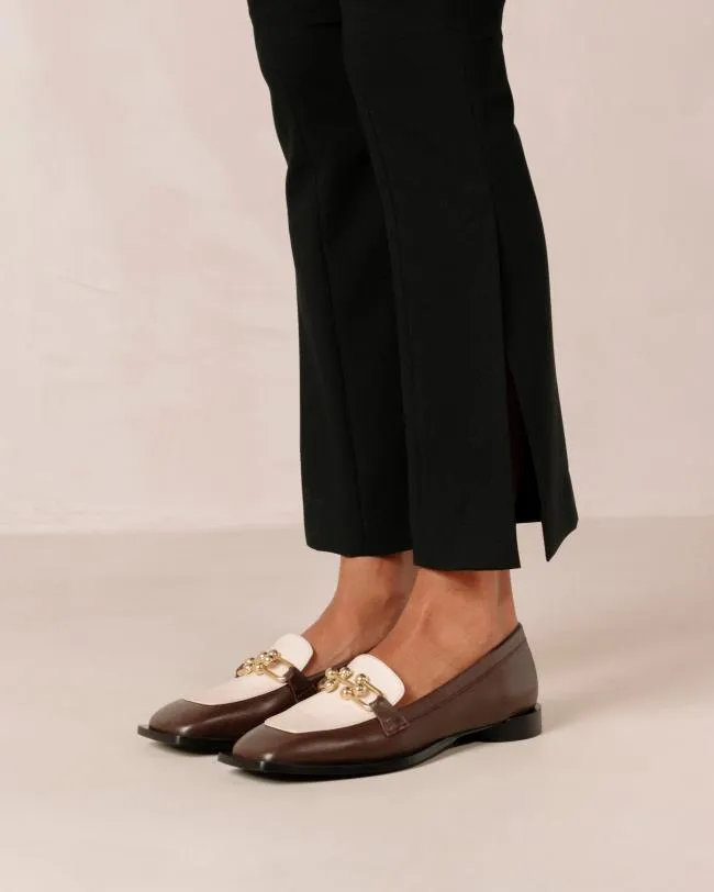 ALOHAS Loafers Spotlight 8211 Cream And Brown Leather Loafers 8211 Women