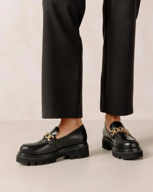 ALOHAS Loafers Track 8211 Black Leather Loafers 8211 Women