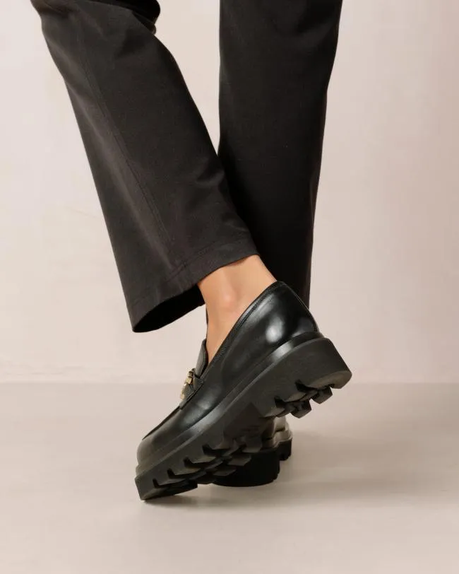 ALOHAS Loafers Track 8211 Black Leather Loafers 8211 Women