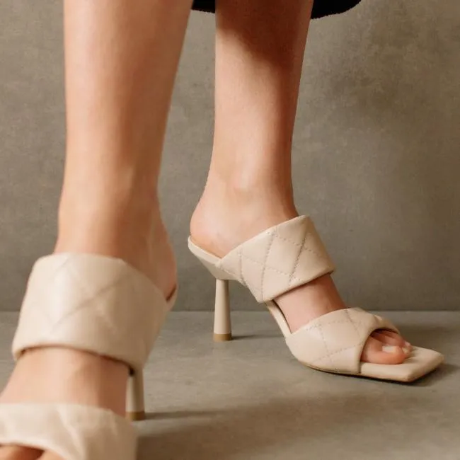 ALOHAS Mules Conner 8211 White Leather Sandals 8211 Women