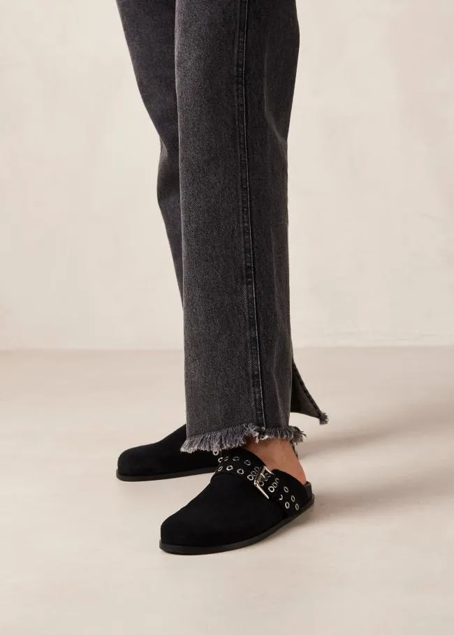 ALOHAS Mules Halia 8211 Black Suede Clogs 8211 Women