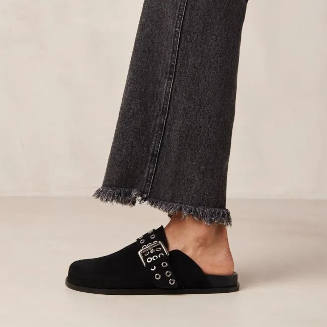 ALOHAS Mules Halia 8211 Black Suede Clogs 8211 Women