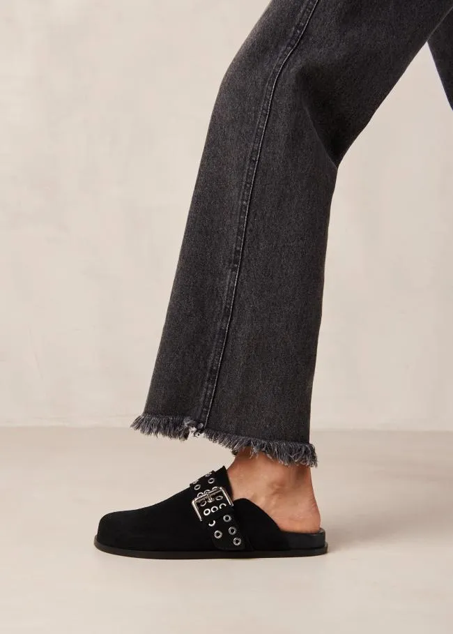 ALOHAS Mules Halia 8211 Black Suede Clogs 8211 Women
