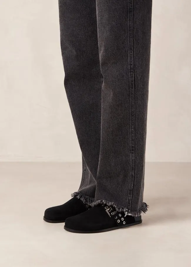 ALOHAS Mules Halia 8211 Black Suede Clogs 8211 Women