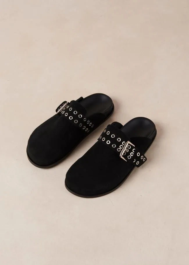 ALOHAS Mules Halia 8211 Black Suede Clogs 8211 Women
