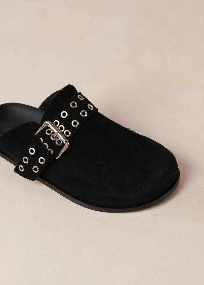 ALOHAS Mules Halia 8211 Black Suede Clogs 8211 Women