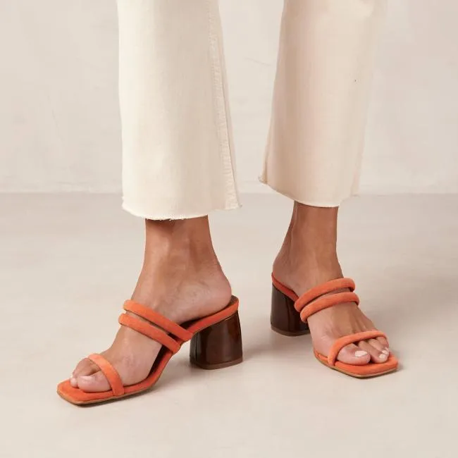 ALOHAS Mules Indiana 8211 Orange Leather Sandals 8211 Women