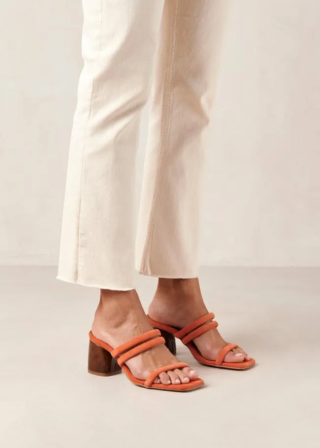 ALOHAS Mules Indiana 8211 Orange Leather Sandals 8211 Women