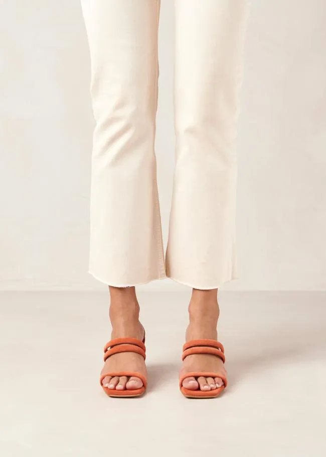 ALOHAS Mules Indiana 8211 Orange Leather Sandals 8211 Women