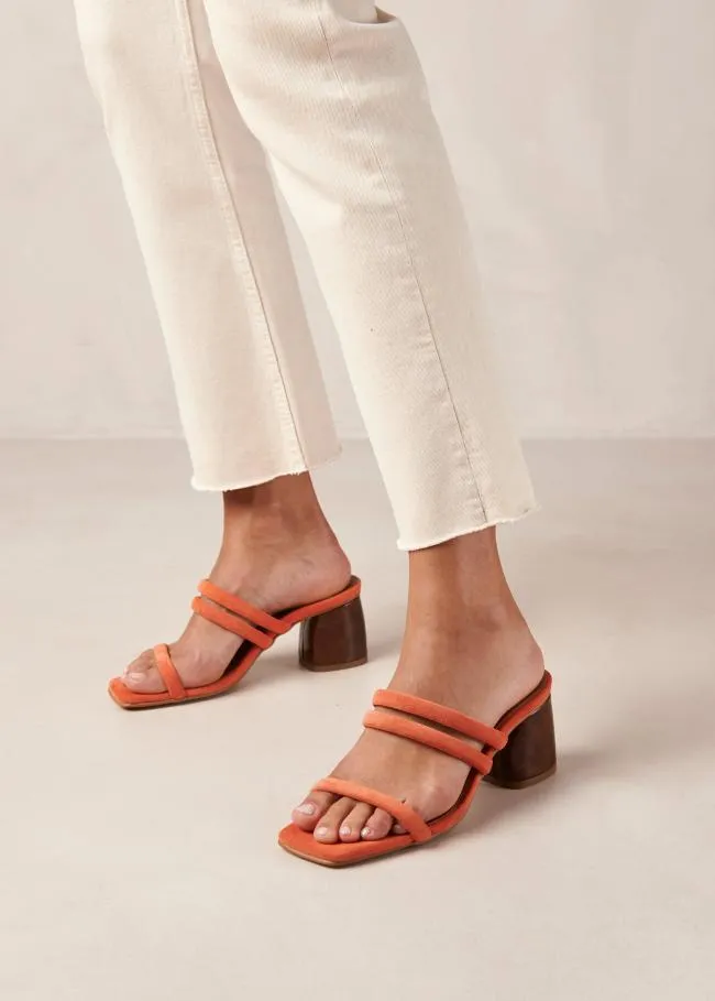 ALOHAS Mules Indiana 8211 Orange Leather Sandals 8211 Women