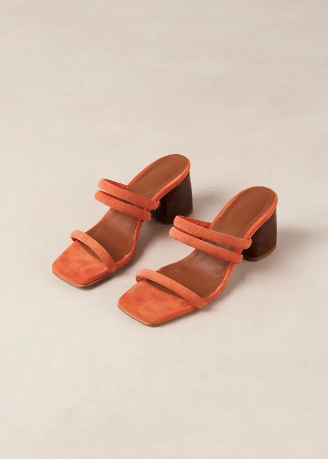 ALOHAS Mules Indiana 8211 Orange Leather Sandals 8211 Women