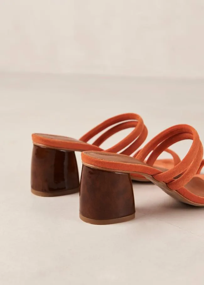 ALOHAS Mules Indiana 8211 Orange Leather Sandals 8211 Women