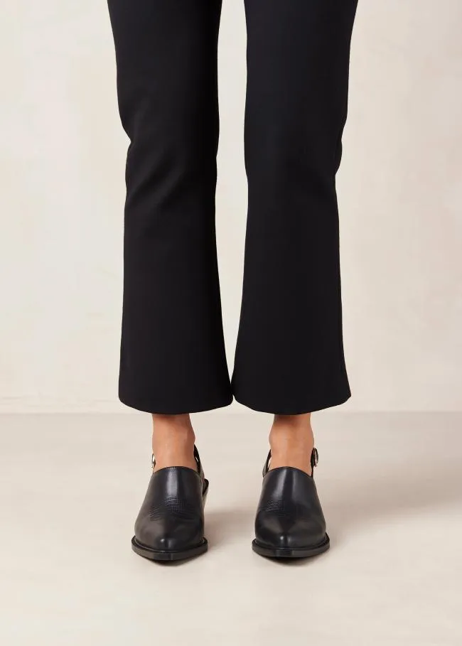 ALOHAS Mules Jet 8211 Black Leather Mules 8211 Women
