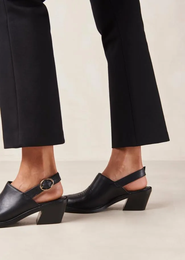 ALOHAS Mules Jet 8211 Black Leather Mules 8211 Women