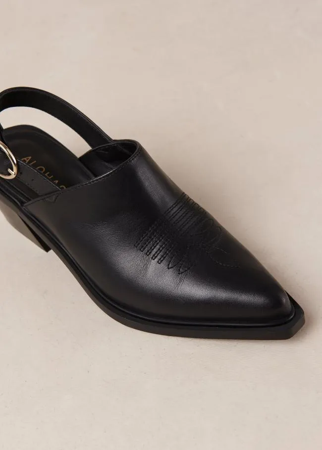 ALOHAS Mules Jet 8211 Black Leather Mules 8211 Women