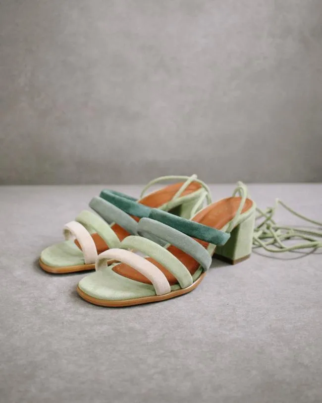 ALOHAS Mules Letizia 8211 Green Suede Sandals 8211 Women