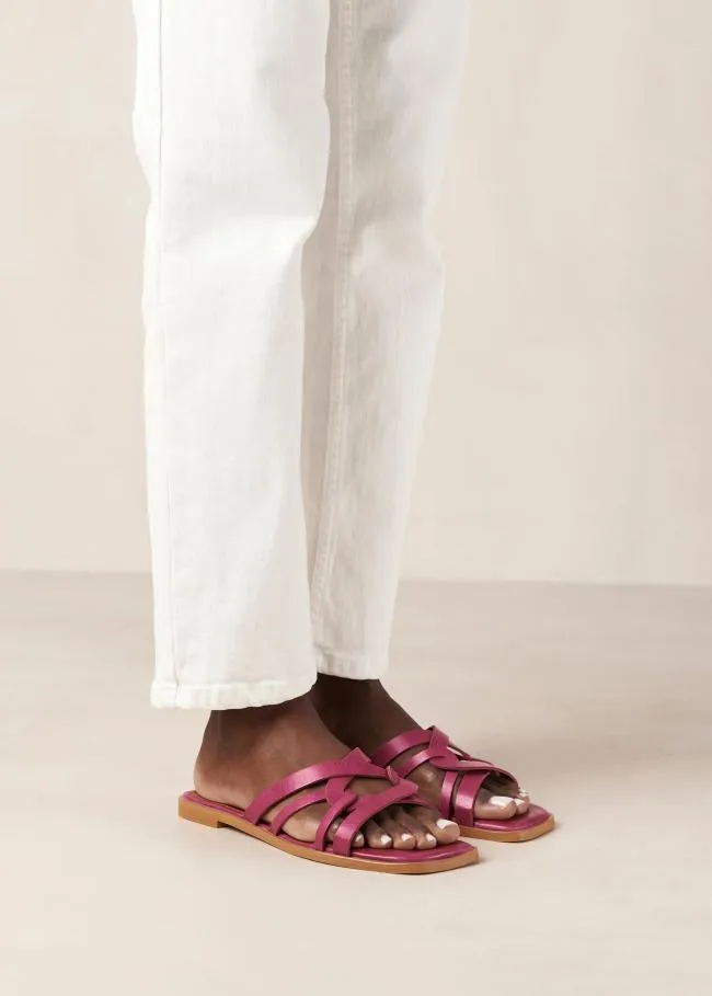 ALOHAS Mules Pad 8211 Pink Leather Sandals 8211 Women