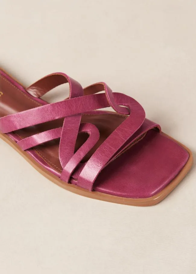 ALOHAS Mules Pad 8211 Pink Leather Sandals 8211 Women