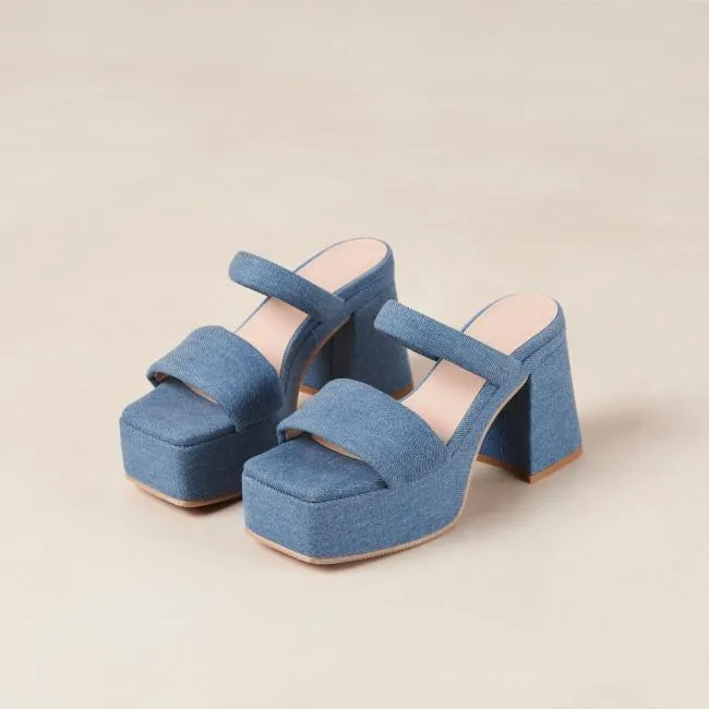 ALOHAS Mules Viviana 8211 Blue Denim Sandals 8211 Women