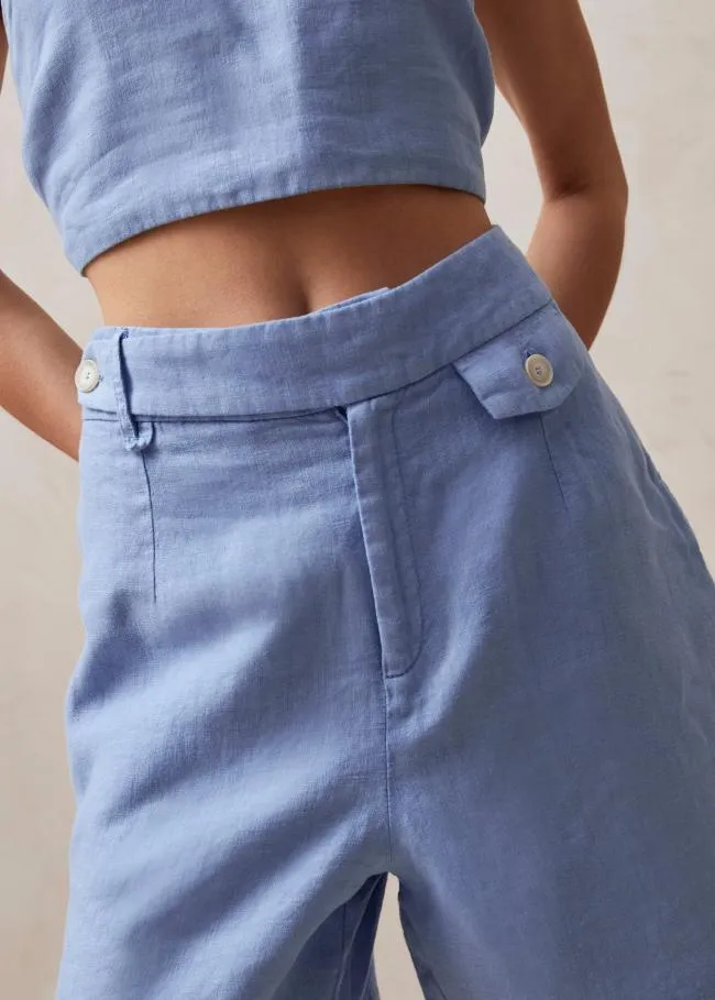 ALOHAS Pants Boa 8211 Blue Linen Shorts 8211 Women