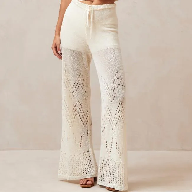 ALOHAS Pants Capri 8211 Beige Crochet Pants 8211 Women