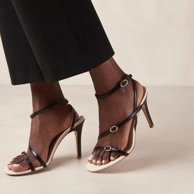 ALOHAS Sandals Alyssa 8211 Black And Cream Leather Sandals 8211 Women
