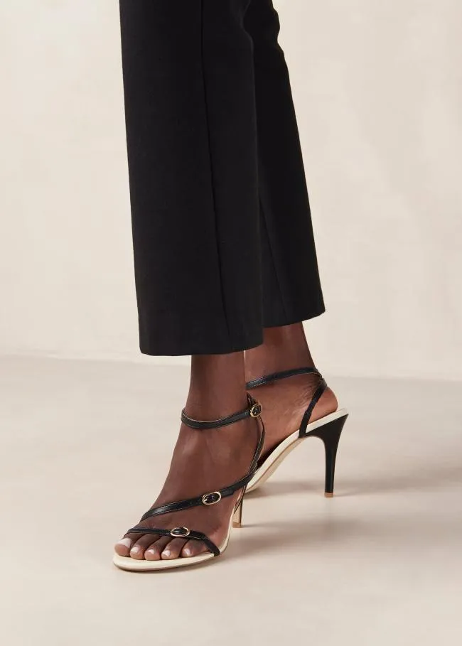 ALOHAS Sandals Alyssa 8211 Black And Cream Leather Sandals 8211 Women