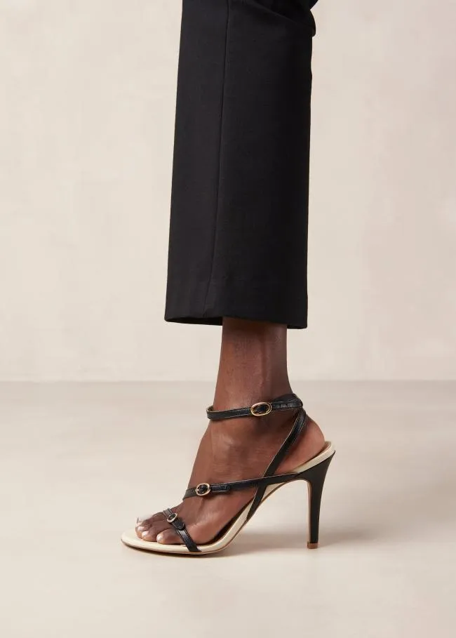 ALOHAS Sandals Alyssa 8211 Black And Cream Leather Sandals 8211 Women