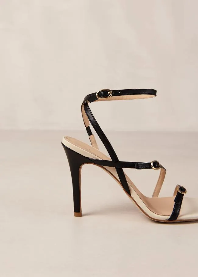 ALOHAS Sandals Alyssa 8211 Black And Cream Leather Sandals 8211 Women