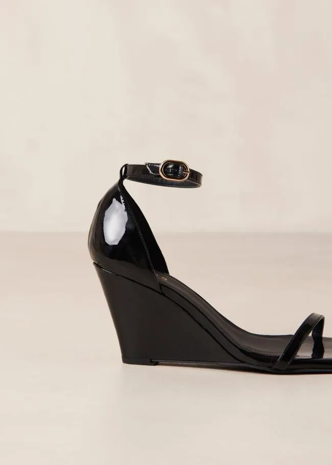 ALOHAS Sandals Gata 8211 Black Patent Wedge Sandals 8211 Women