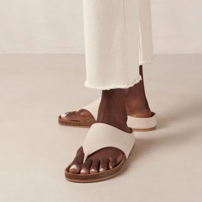 ALOHAS Sandals Ivy 8211 Cream Leather Thong Sandals 8211 Women