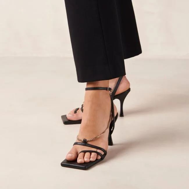 ALOHAS Sandals Straps Chain 8211 Black Leather Sandals 8211 Women